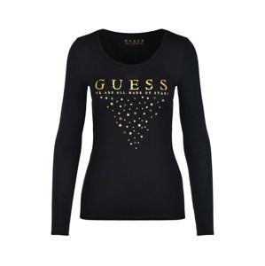 Guess dámské černé tričko s potiskem - XS (A996)